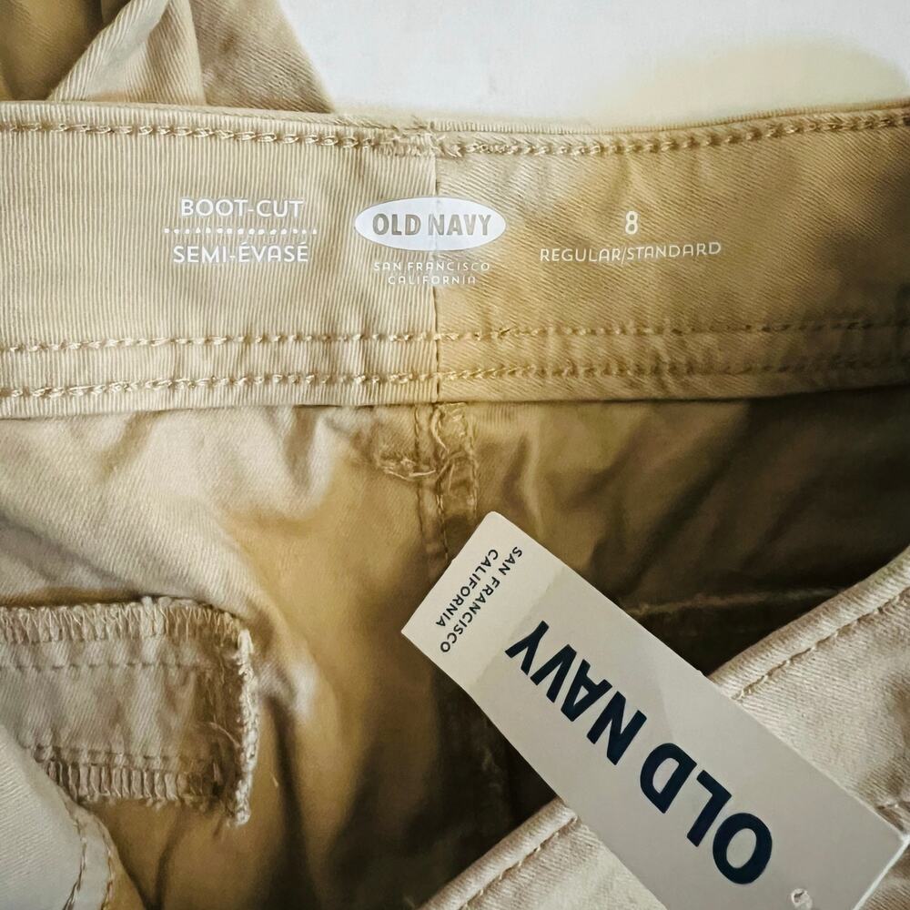 Old Navy Boot Cut Mid Rise Pants Size 8 NWT Tan - Picture 4 of 9
